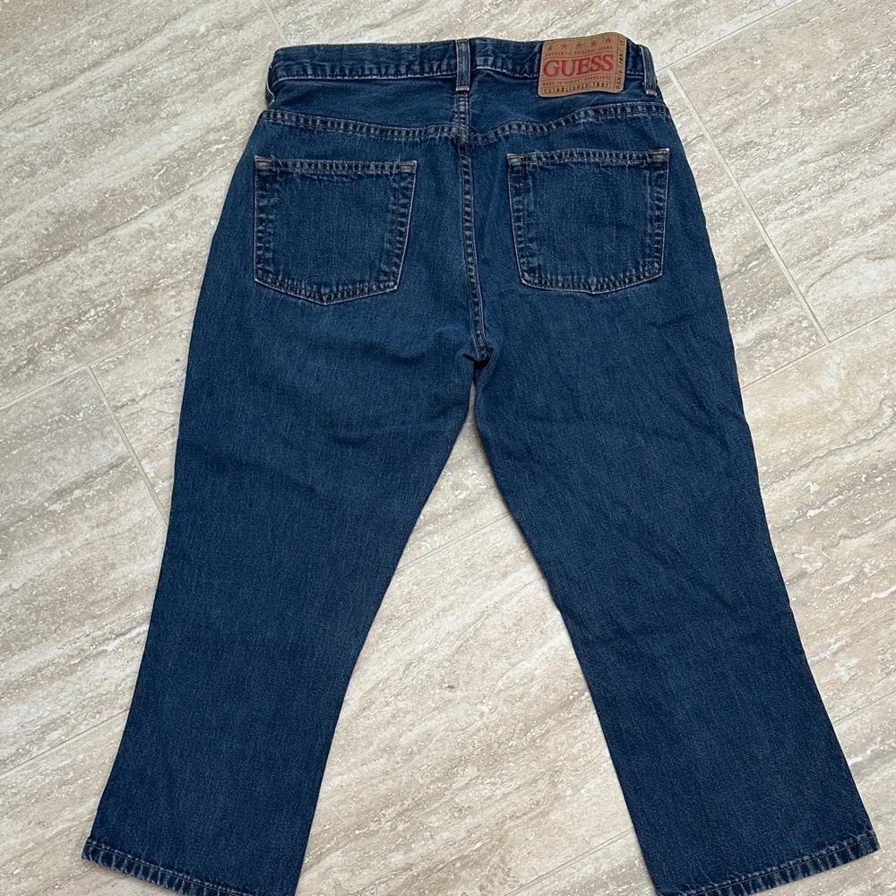Guess Women's Dark Blue Cropped Jeans